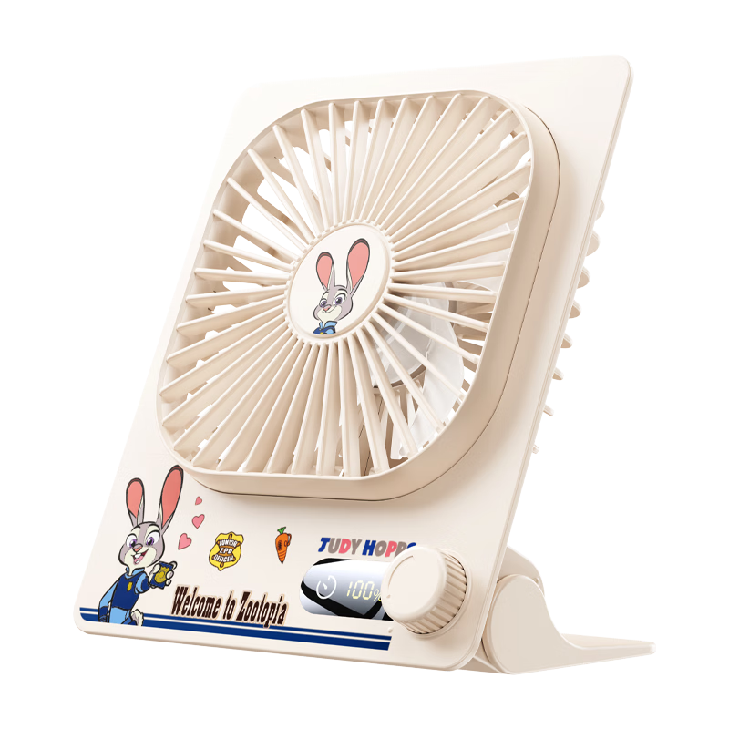 DISNEY Desktop Fan Small Portable USB Rechargeable Mini Fan High Power Long Battery Life Cooling Fan for Students Dorm Office Z02 Judy