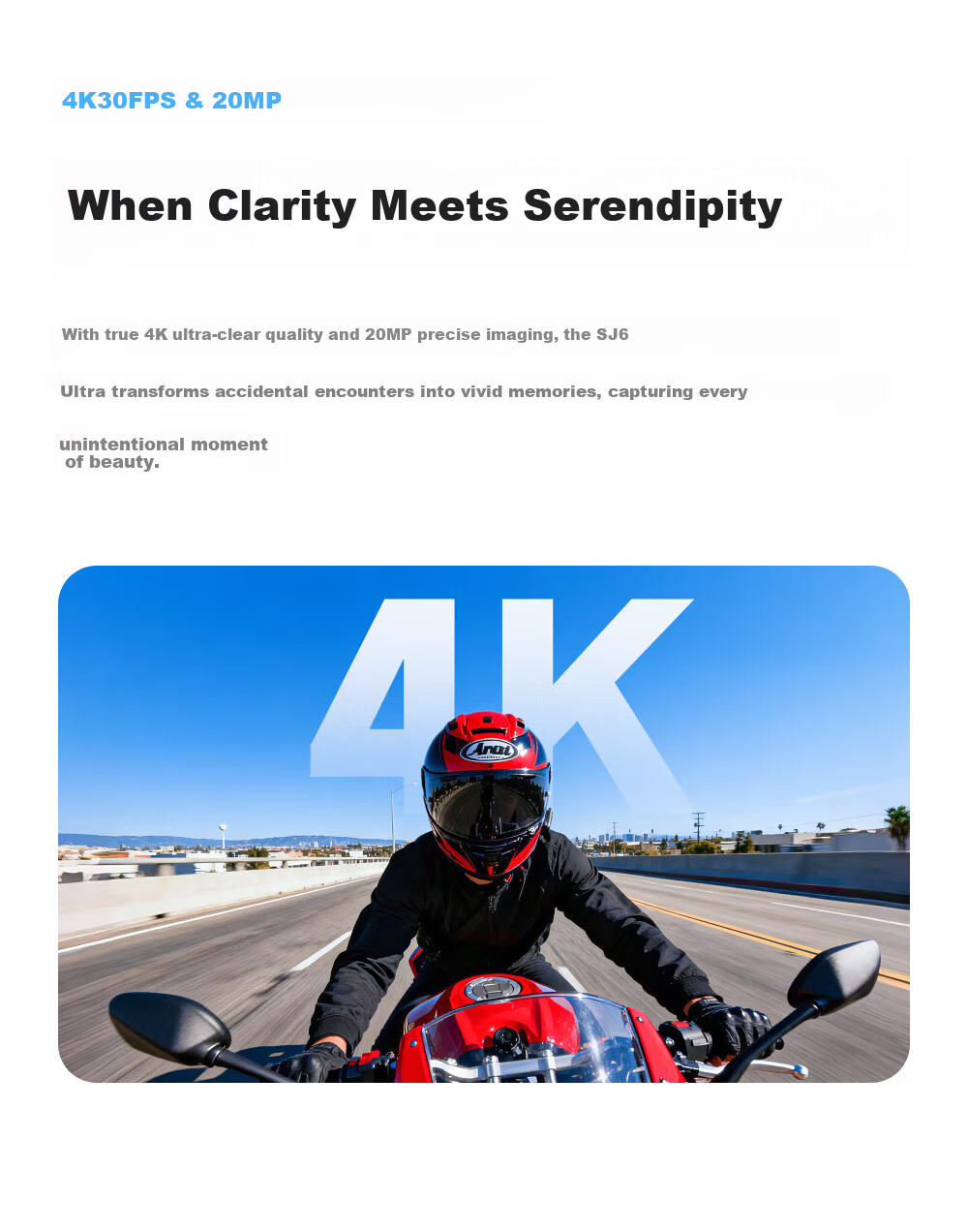 SJCAM SJ6 Ultra 4K Vertical Shooting Action Camera Horizon Stabilization Voice Control Motorcycle DVR Fishing Outdoor First-Person Pre-Recording Vlog 32GB 4