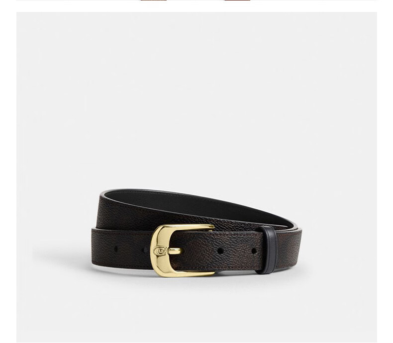 COACH C HARNESS 25MM Walnut Black Pin Buckle Belt CEB70 3