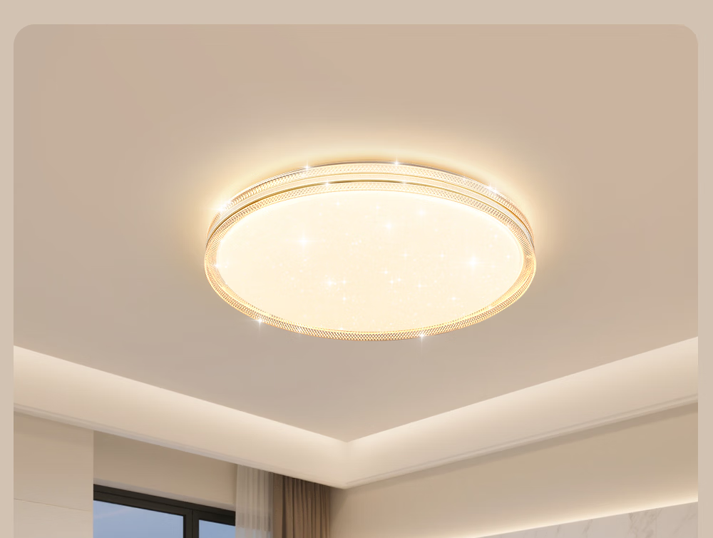 GUJIA LED Ceiling Light Luxury Crystal Imitation Eye Protection PR Light Living Room Bedroom Lamp 50CM - Three Colors [Installation Included] 33