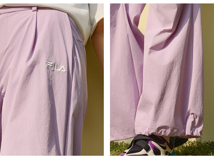 FILA Official Women's Woven Long Pants 2026 Summer New Moisture-Wicking Quick-Dry Sun-Protective Cargo Pants 11