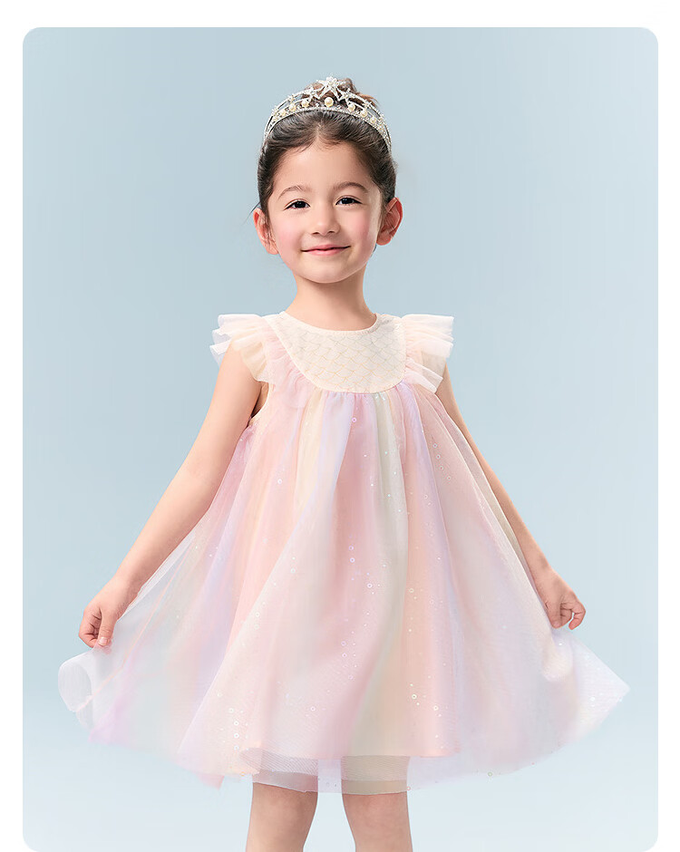 Balabala Kids Dress 2026 Summer New Girls Baby Dress Delicate Mesh Sweet Princess Dress Stylish 21
