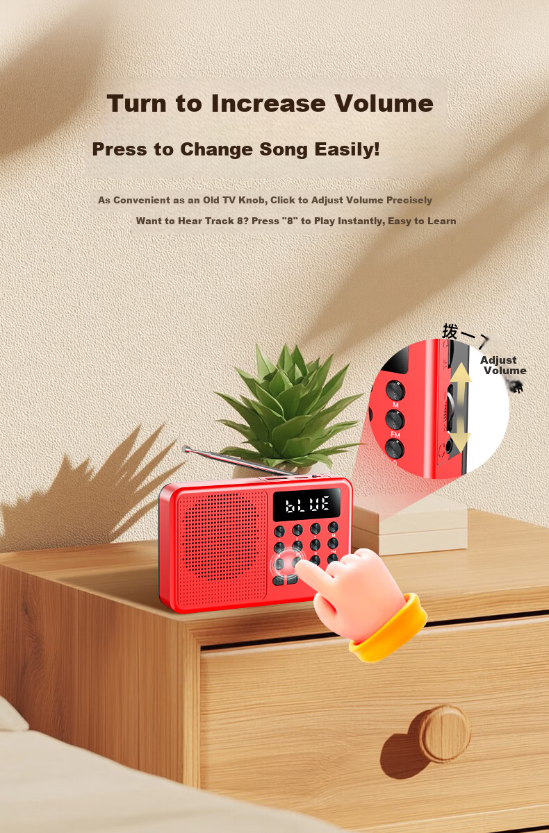 Newsmy L1 Radio Elderly Simple Rechargeable Portable Classic Small Semiconductor Broadcast Player Card Slot Mini Speaker 2025 New Model 3