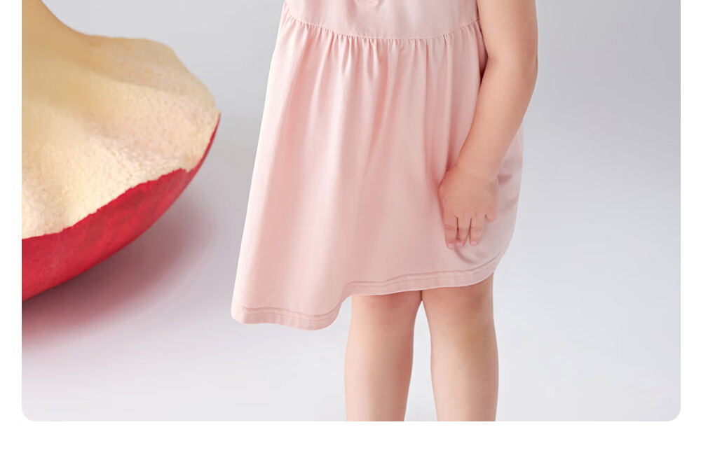 Betis Girls Summer Dress Children's Long Dress Thin Princess Breathable Sweat-Absorbing Polo Collar Baby Dress with Small Flutter Sleeves 34