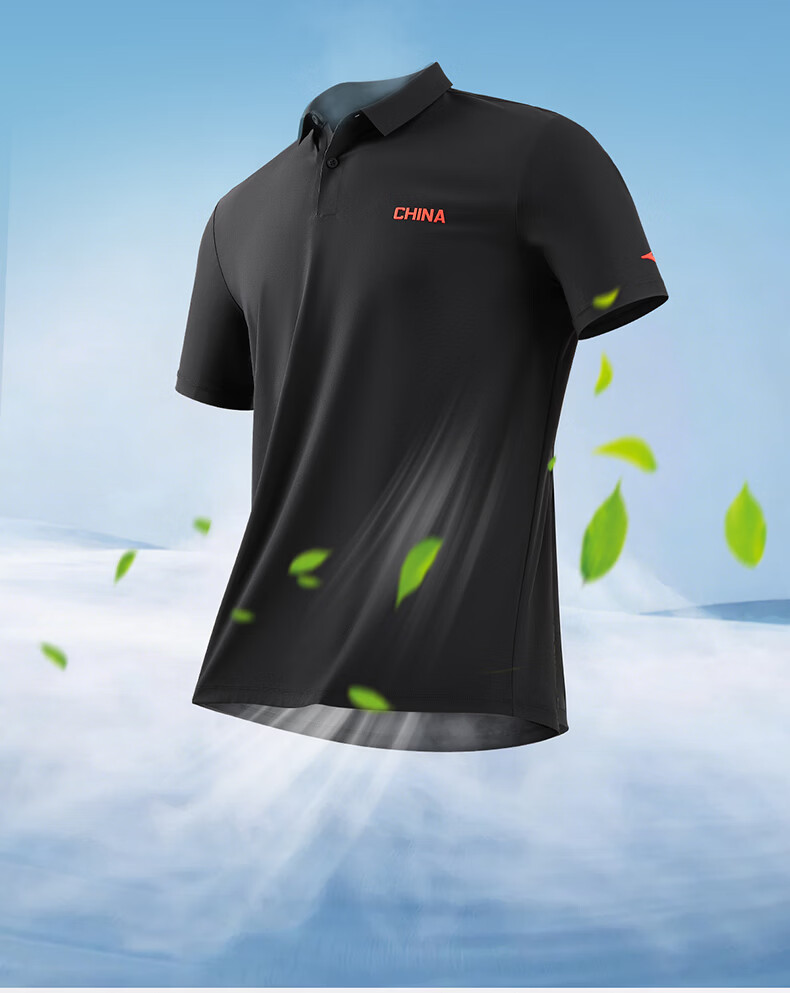 Erke Men's Micro Collar Short Sleeve T-Shirt Summer Sports Polo Shirt Outdoor Sun Protection Ice Cooling Deodorizing Tennis Sports Top 13