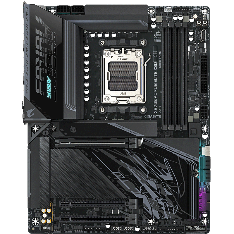 GIGABYTE AORUS ELITE X3D X870E Motherboard DDR5 AMD AM5 CPU Support 9700X 9950X 9900X 9600X