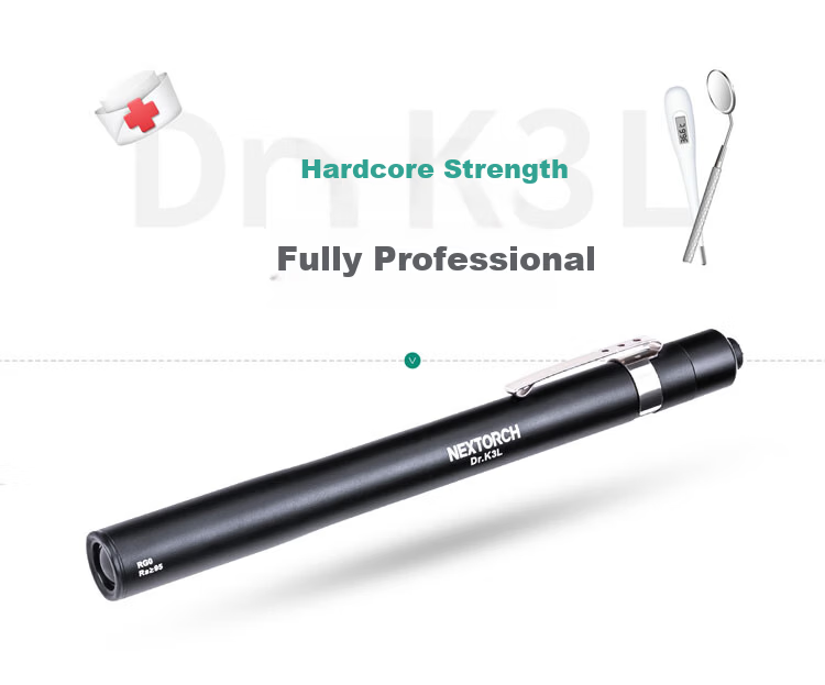 NEXTORCH K3L Medical Flashlight Yellow White Dual Light ENT Ophthalmology Examination Medical Penlight AA Battery 3