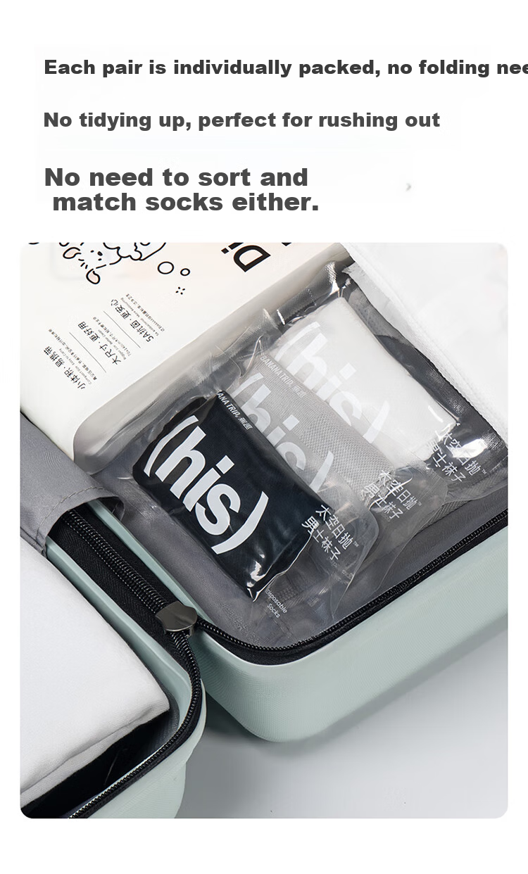 BANANA TRIP Disposable Men's Mid-Calf Socks [10A Antibacterial] Cotton Winter Daily Use Vacuum Compressed Gray 6 Pairs 6