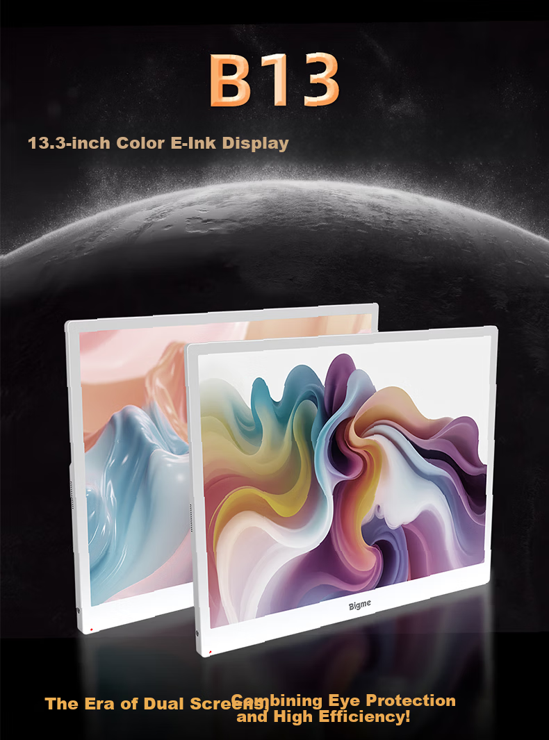 BIGME B13 New 13.3-inch Ultra HD High Refresh Rate Color E-Ink Display Screen Eye Protection Reading 30Hz Color Screen Front Light + Touch Screen 1