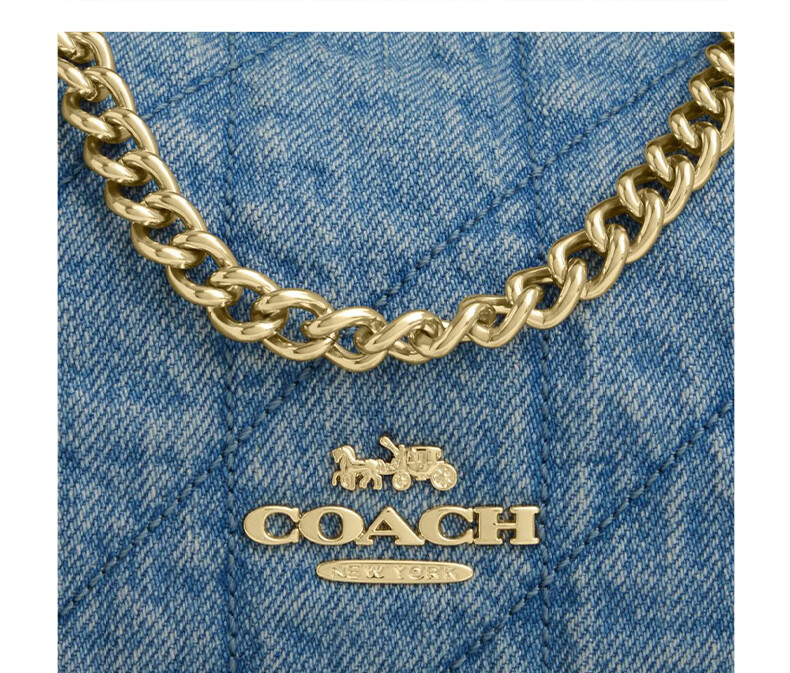 COACH Women's CAITLIN Quilted Detail Shoulder Crossbody Bag Indigo CDZ89 13