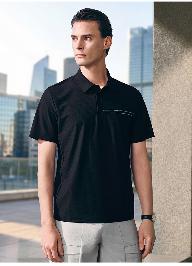 FILA Official Men's Knitted Short Sleeve Polo Shirt 2026 Summer Sun Protection Cooling Comfortable Top 24