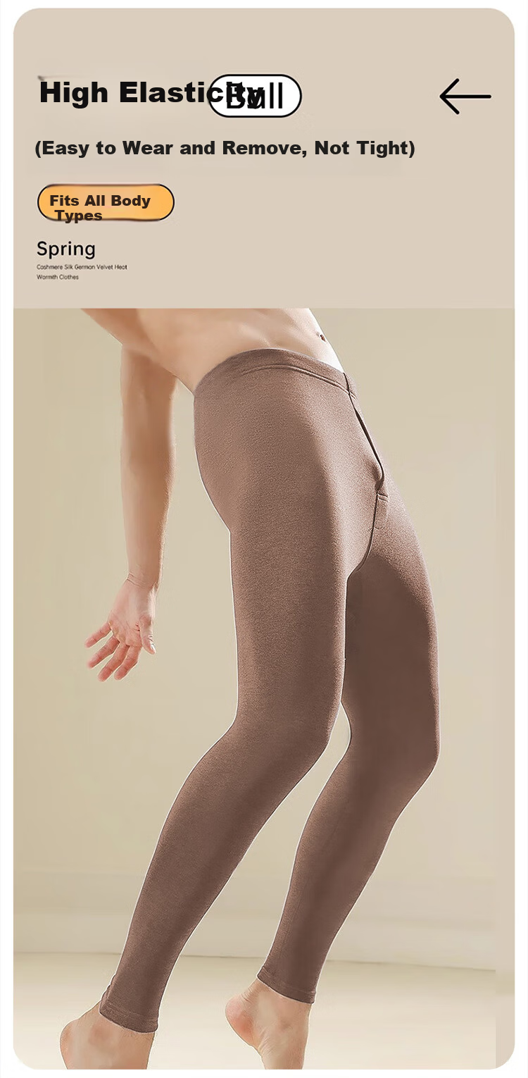 Bingxue Kapok Men's Cashmere Thermal Pants Warm Fleece Heating Antibacterial Seamless Silk Knee Support Thickened Autumn Trousers 2025 New Edition 8