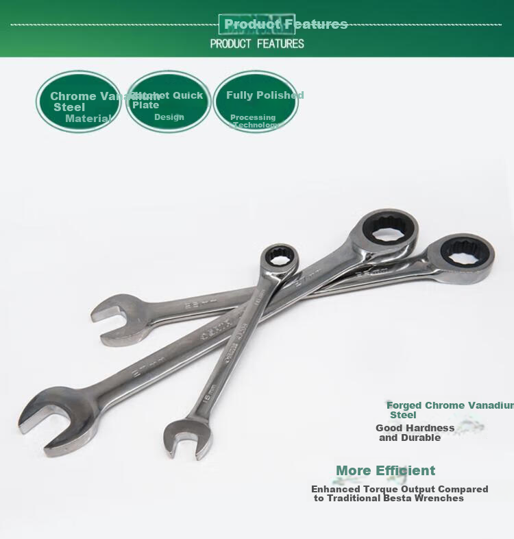 SATA 43226 Fully Polished Dual-Use Quick Wrench 46MM 2