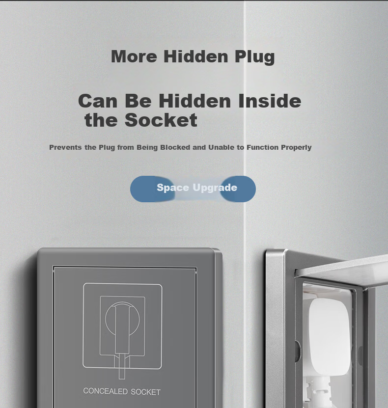 Hongyan Embedded Socket Refrigerator Hidden Recessed Wall Built-in Invisible 86 Type Three-hole 16A Porcelain White 2