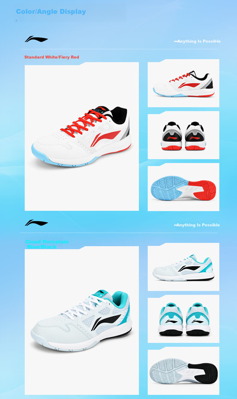 LI-NING Unisex Lightning Professional Badminton Shoes Non-Slip Durable Comfortable Training Sneakers 9