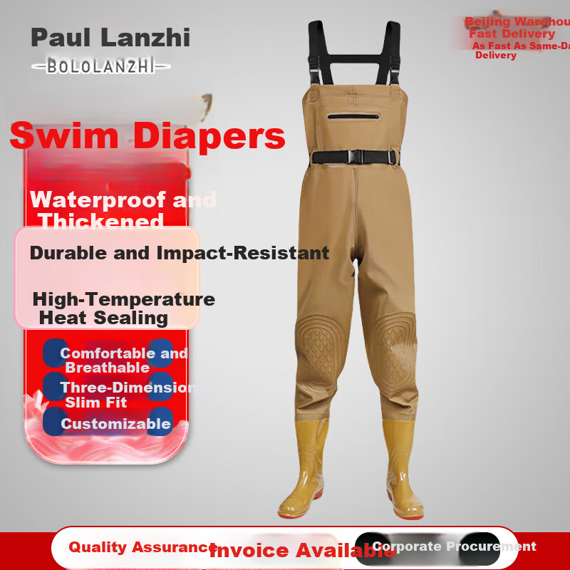 BOLOLANZHI Thickened Waterproof Overalls Rain Pants Water Shoes Full-body Waterproof Bib Pants Half-body Waders Customizable