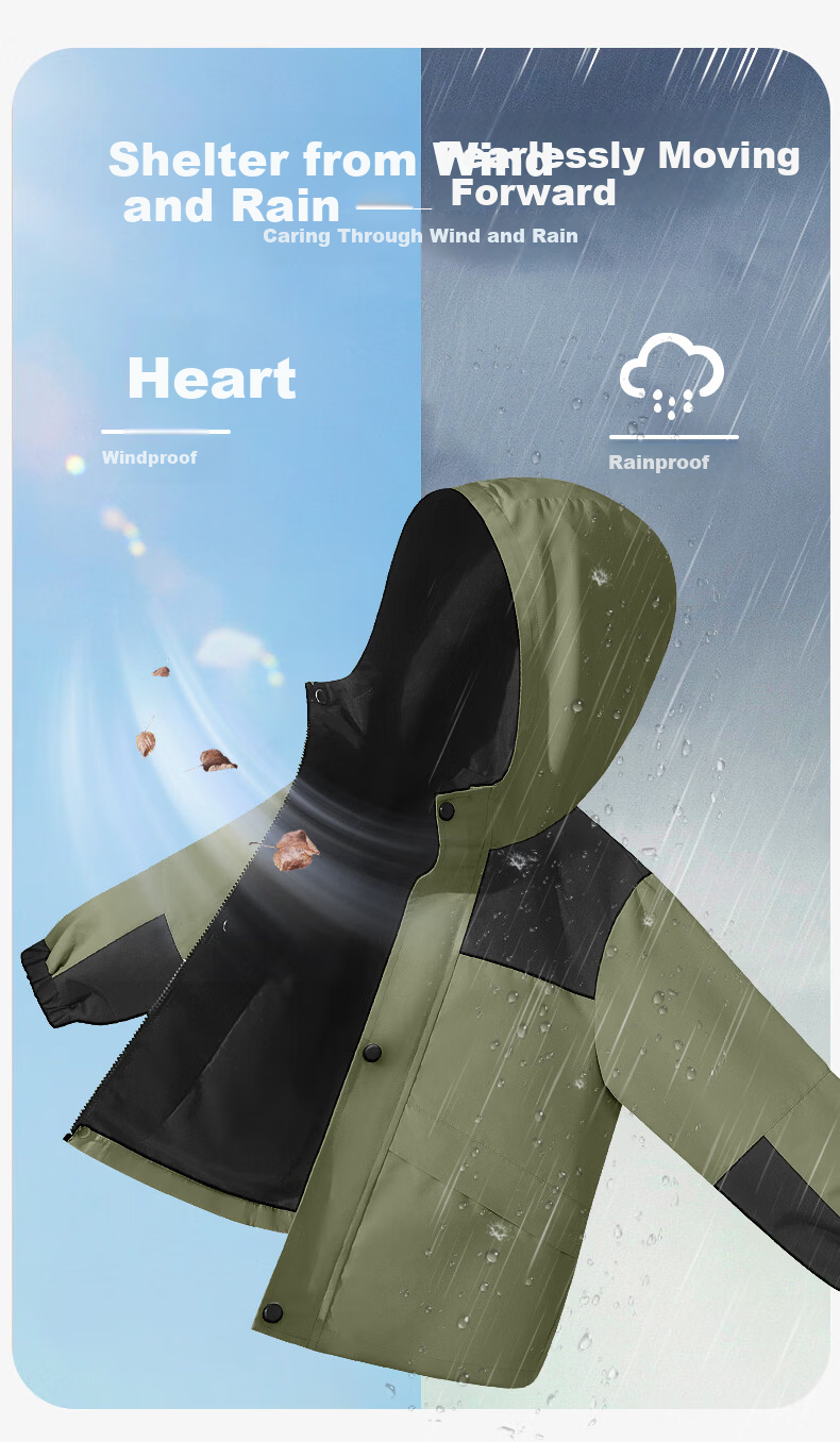 Baleno Kids Winter 2025 Thickened 3-in-1 Outdoor Windproof Jacket for Boys and Girls 4