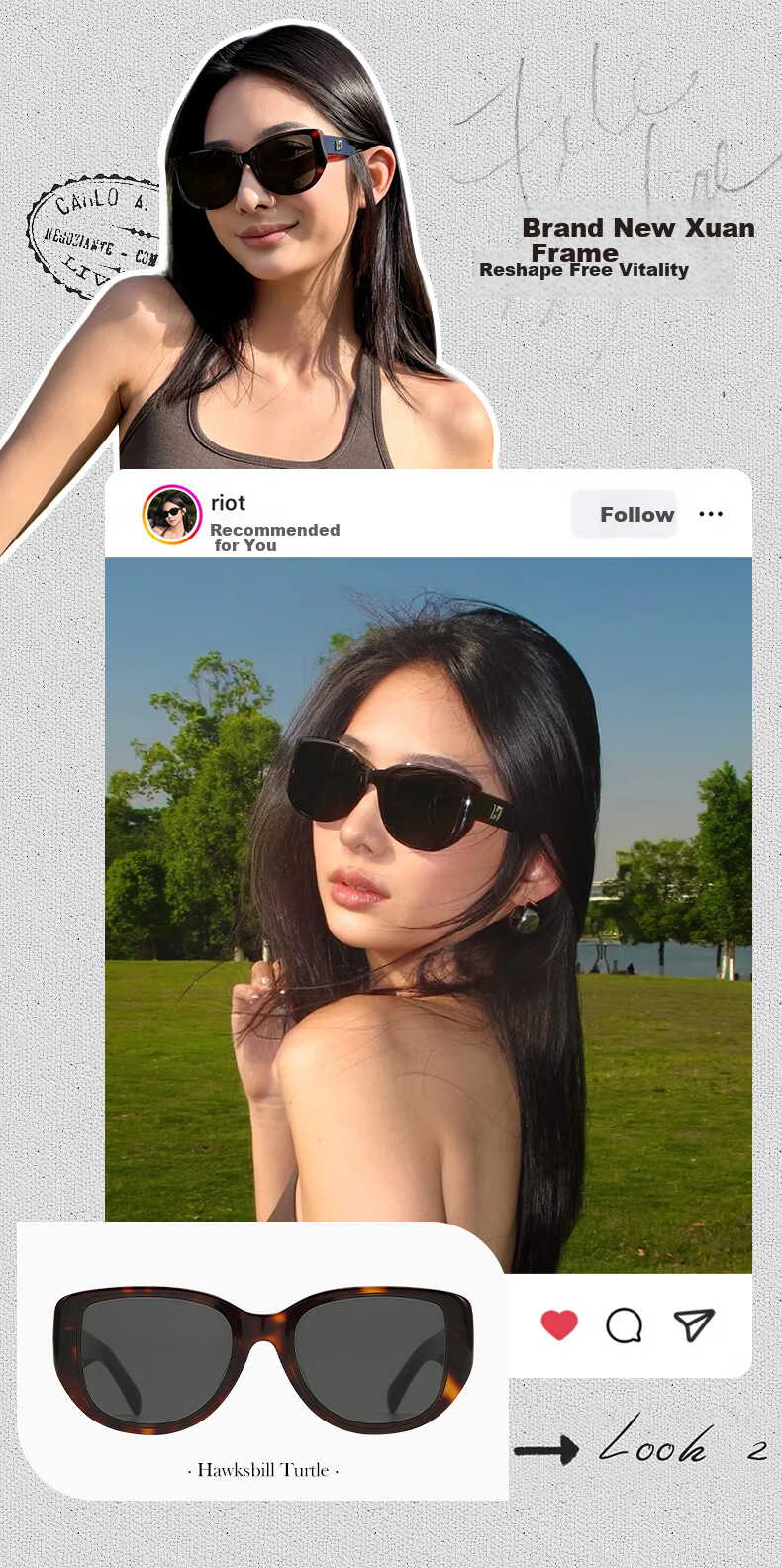 LOHO Cat Eye Sunglasses for Women Large Frame Wide Edge Square Round Face Slimming Retro UV Protection Driving Sunglasses Professional 8