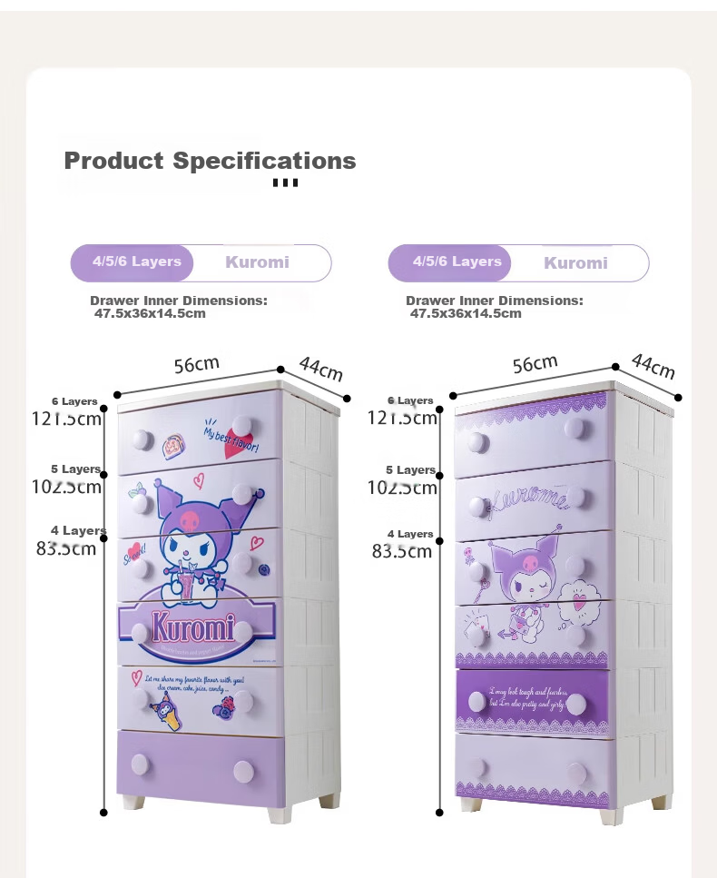IRIS Storage Cabinet, Bedside Drawer-Style Simple Wardrobe, Storage Cabinet, Thickened Five-Drawer Chest, KITTY Toy Storage Cabinet 18