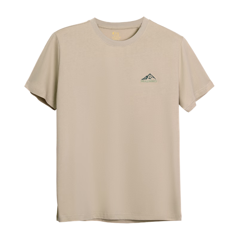 Hongdou 10A Antibacterial Mite-Resistant Sweat-Absorbing Sun-Protective Men's Short Sleeve Breathable Crew Neck Embroidered T-Shirt