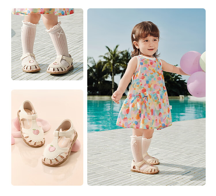 Balabala Kids Sandals Girls 2026 Summer New Delicate Embroidered Breathable Casual Water Shoes Princess Shoes 5