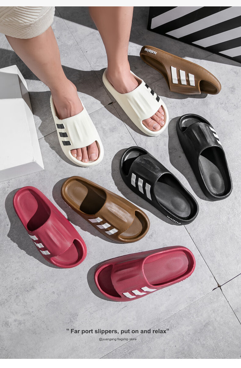 Gojaman Men's Summer EVA Slippers Odor-Resistant Non-Slip Home Bathroom Outdoor Soft Comfortable Sandals 13