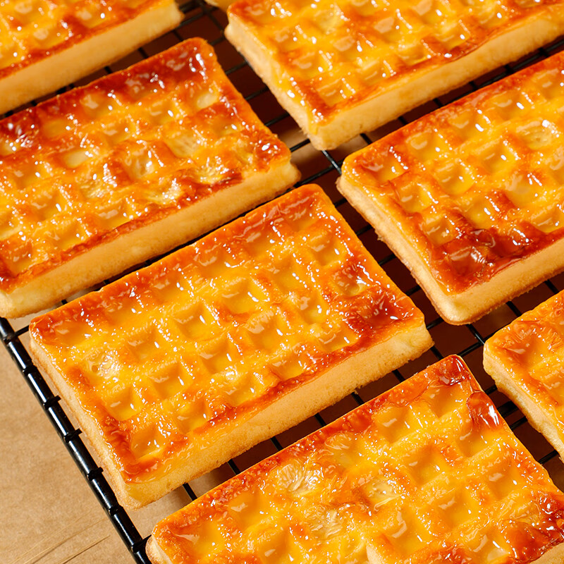 丹夫岩烧芝士华夫饼455g/盒 芝士力量早餐面包点心下午茶蛋糕量版装