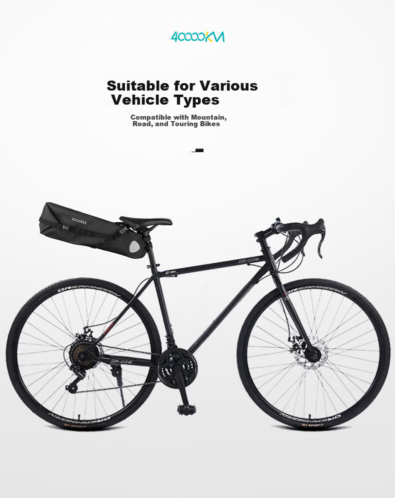 40,000km Bicycle Tail Bag Multifunctional Large Capacity Waterproof Saddle Rear Bag 8