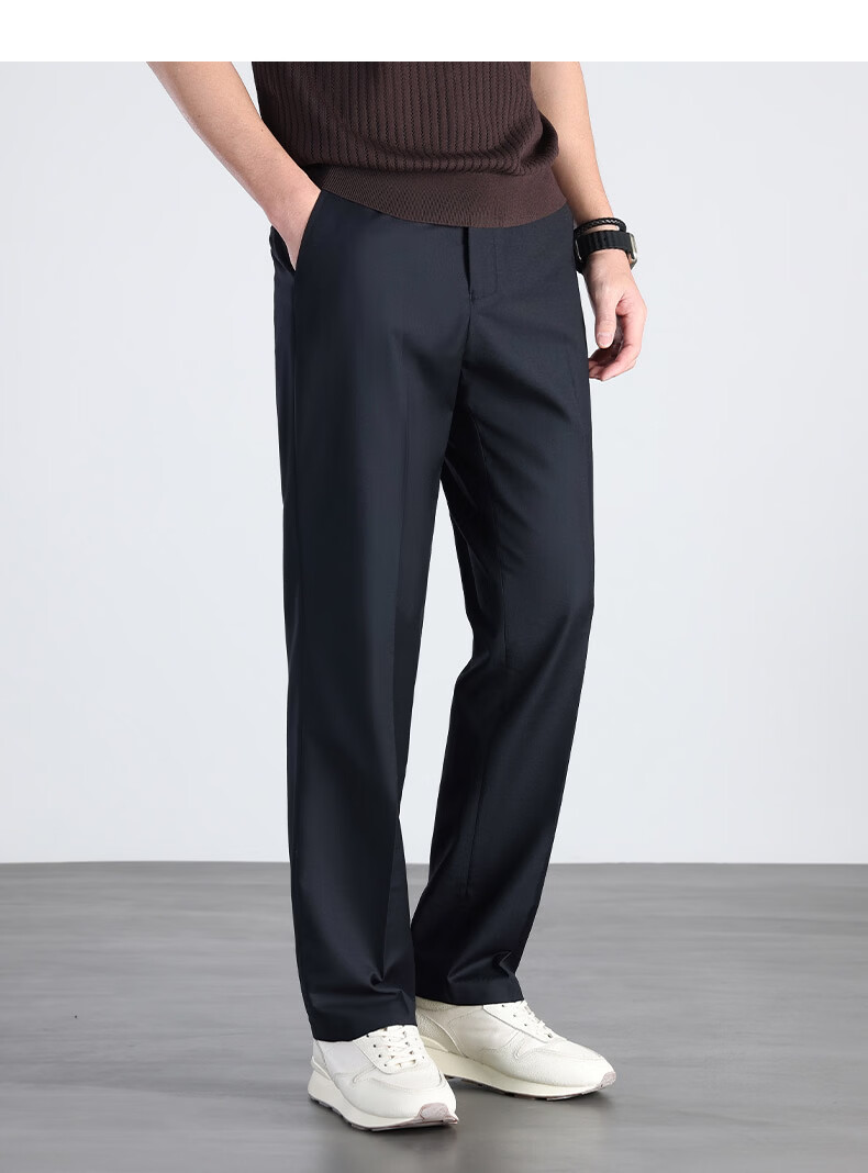Hodo Men's Summer Thin Non-Iron Wrinkle-Resistant Business Straight Casual Dress Pants Commuter Work Trousers 11