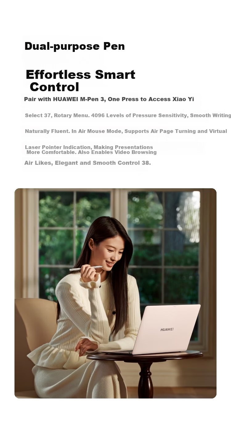 HUAWEI MateBook Pro Soft Light Edition Laptop, OLED Eye-Protecting Cloud Clear Soft Light Screen, HarmonyOS, 970g Ultra-Thin Long Battery Life, 32GB RAM, 1TB Storage, Xuanbai Color 24