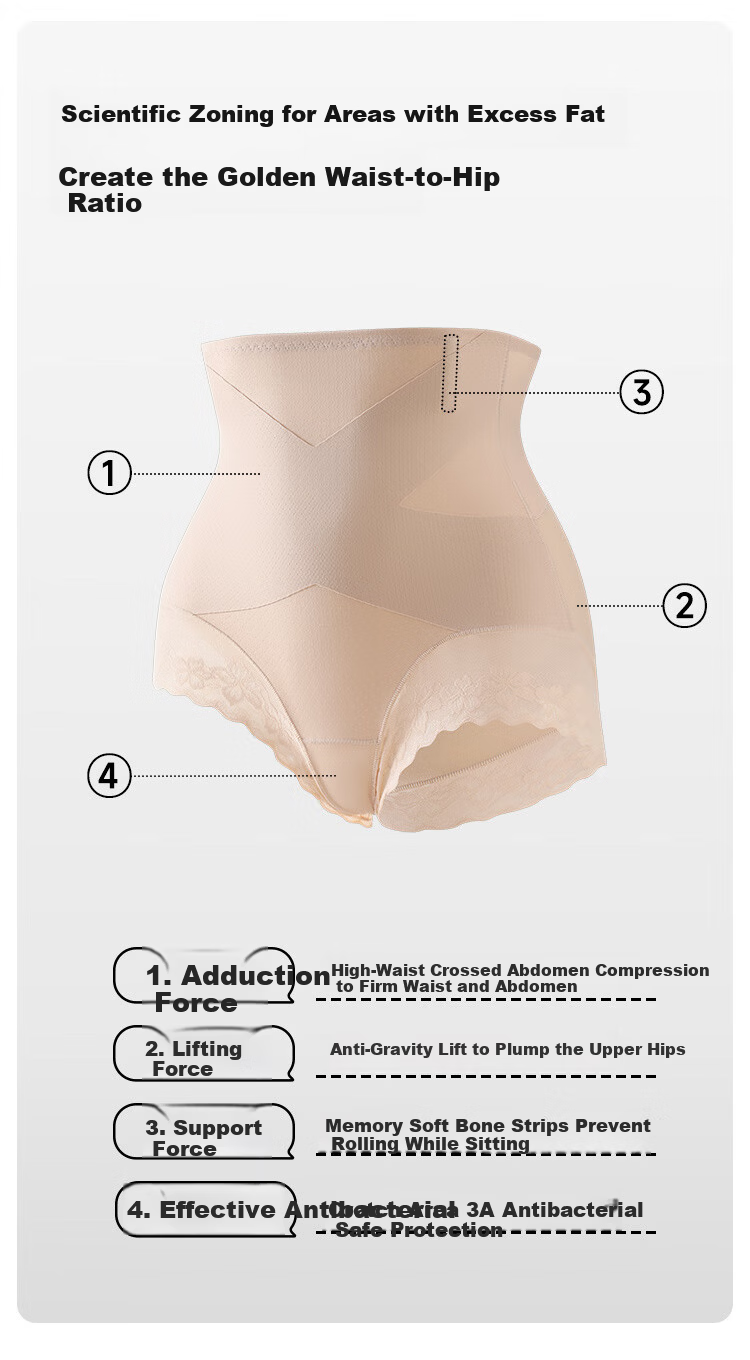 Tingmei Summer Thin High-Waist Lace Light Compression Abdomen Control Hip Lift Double Cross Structure Waist Shaping Pants 2