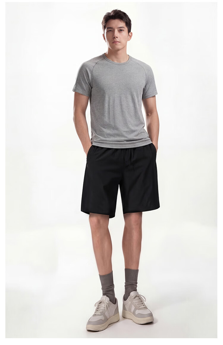 JD Jingzao New Spring Summer Quick-Dry Running Sports Shorts for Men Gym Training Breathable Casual Five-Point Pants Black 2XL 19