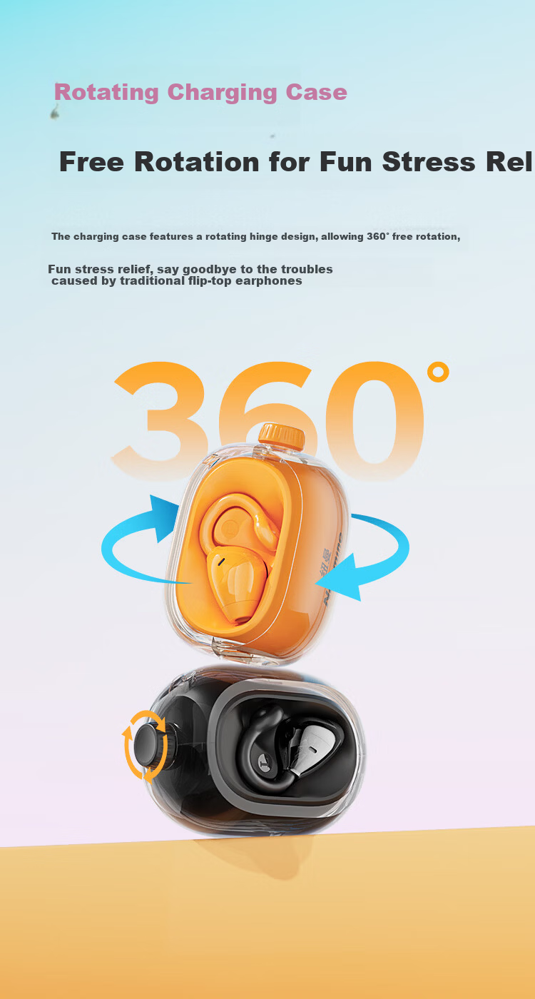 Newmine JM47 Wireless Sports Bluetooth Earphones Clip-On In-Ear Comfortable Gaming Running Calling Noise Cancelling Long Battery Life Beige for Android and Apple Phones 12
