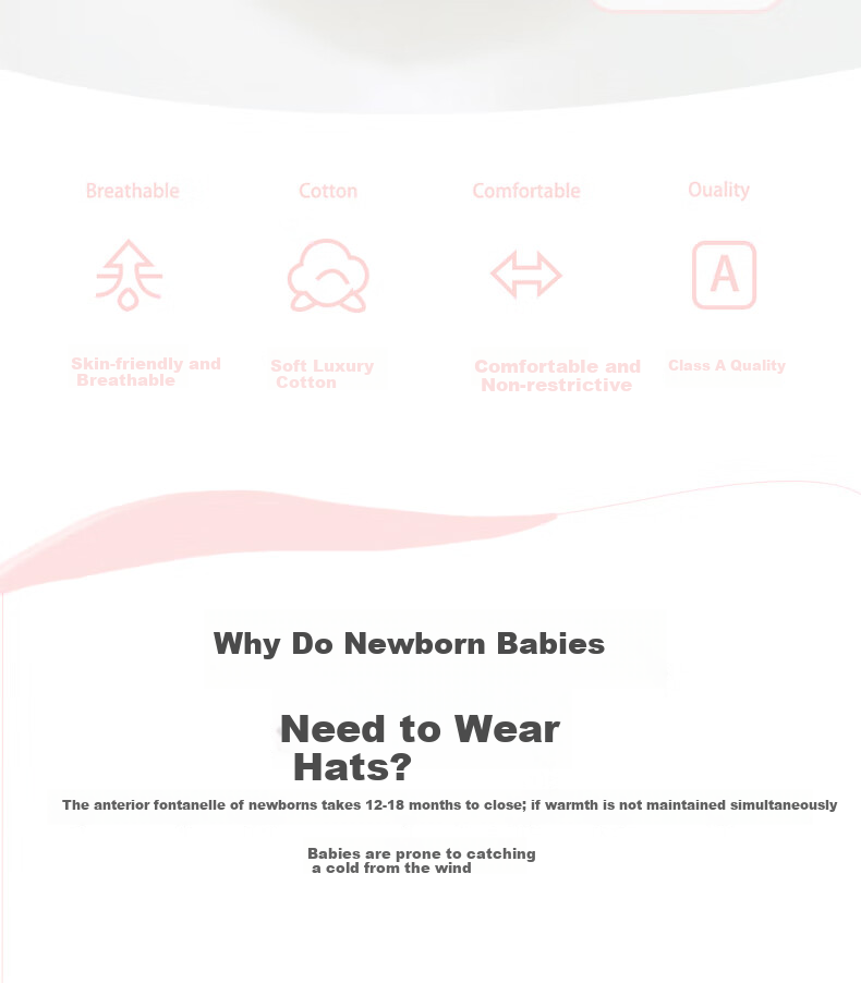 Benaxi Baby Summer Thin Hat Breathable Infant Boys Girls Soft Cotton Cap Newborn Fontanelle Protection Hat Open Top 2