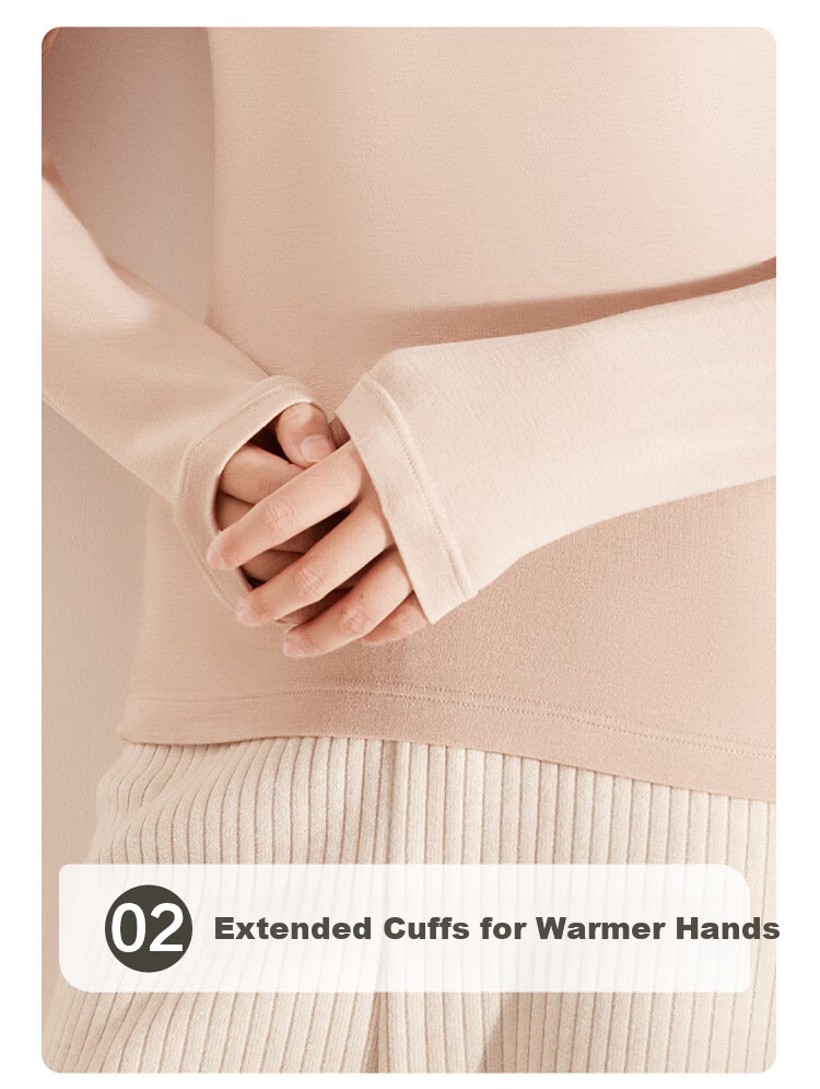 Hongdou 7A Antibacterial Deodorant Mite-Resistant Autumn Solid Color Versatile High Neck Women's Base Layer Shirt 9