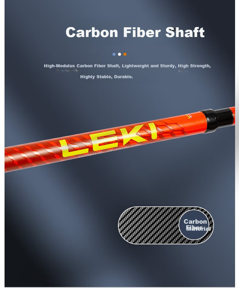 LEKI Champion Cross-Country Poles Outdoor Hiking Mountaineering Poles Internal Lock Carbon Fiber Folding Z Poles 115cm (Pair) 3