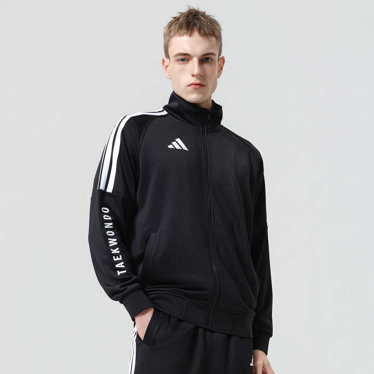 Adidas 2026 Spring New Loose Slim Breathable Casual Commuter Sports Jacket 3XL Black White 2