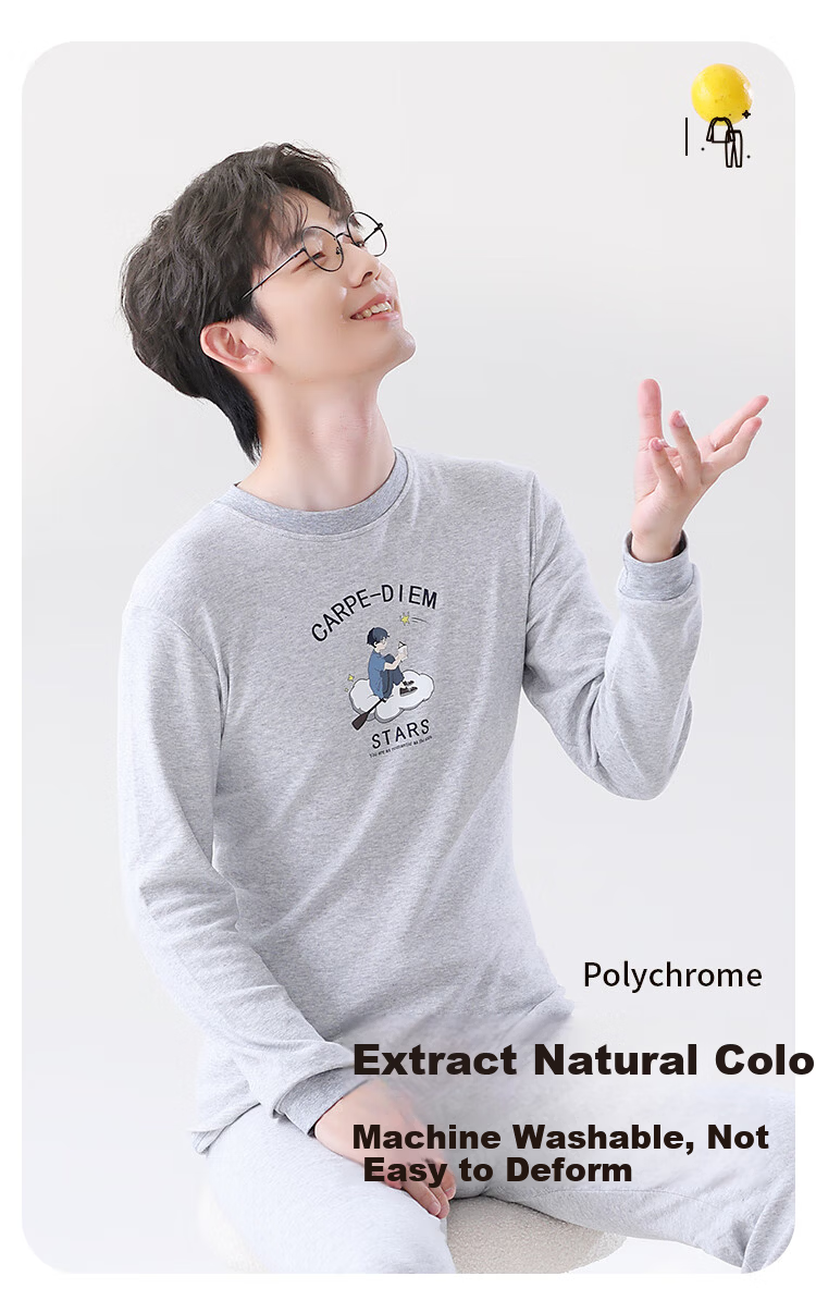 MiiOW Children's Thermal Underwear for Boys [100% Cotton + Teenagers], Autumn Undershirt And Pants, Big Kids' Base Layer Cotton Pajamas 11