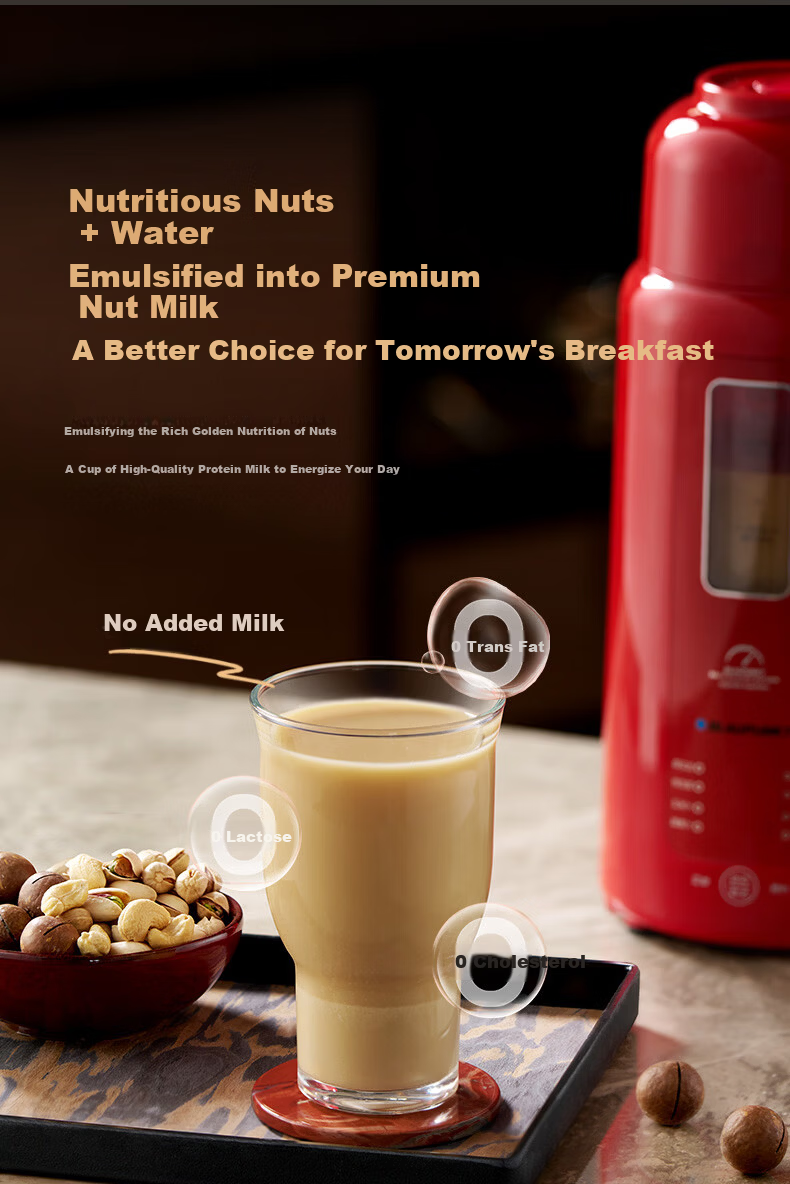 BLAUPUNKT [Innovative High-Pressure Blending] Home Soy Milk Maker, Automatic Blender, No Cooking Or Filtering Required, Self-Cleaning, New Small Heating Food Processor, White D3 11