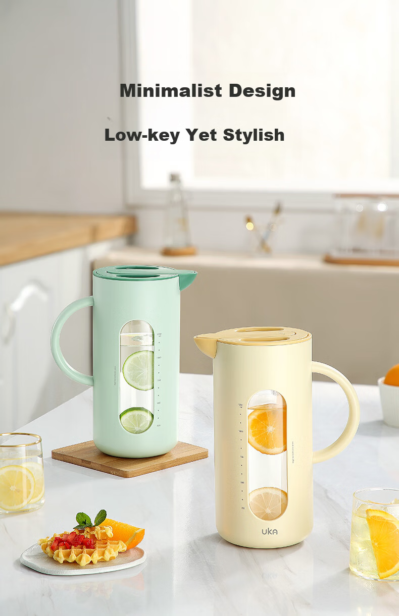 UKA Glass Water Pitcher Cold Water Jug High Temperature Resistant Large Capacity Household Tea Kettle Purple 4