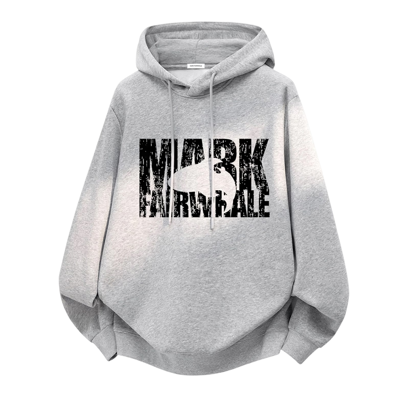 MARK FAIRWHALE Men's Heavyweight Hoodie Sweatshirt Spring Autumn Long Sleeve Casual Jacket Top Light Gray M