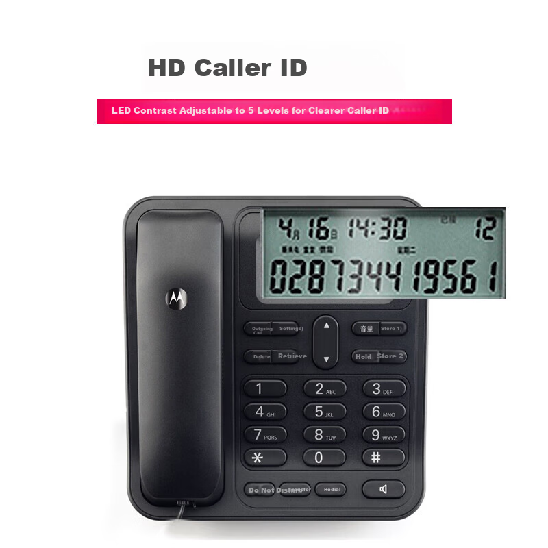 Motorola CT420C Corded Desk Phone Office Home Hands-Free Dual Interface Black