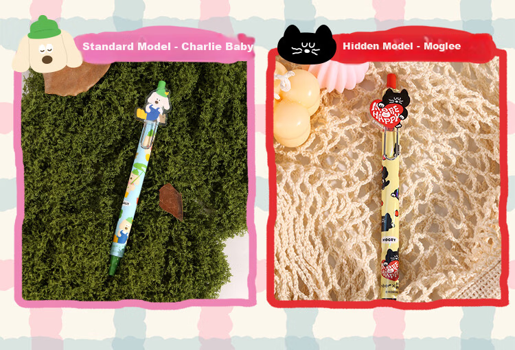 Kinbor Xbrunch Brother Blind Box Click Gel Pen High-Value Quick-Dry ST Signature Pen Brush Pen Acrylic Clip Exam Writing Pen - BB Sweet Party 8