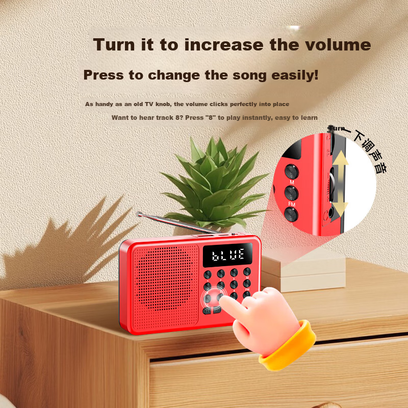 Newsmy L1 Radio Elderly Simple Rechargeable Portable Classic Small Semiconductor Broadcast Player Card Slot Mini Speaker 2025 New Model