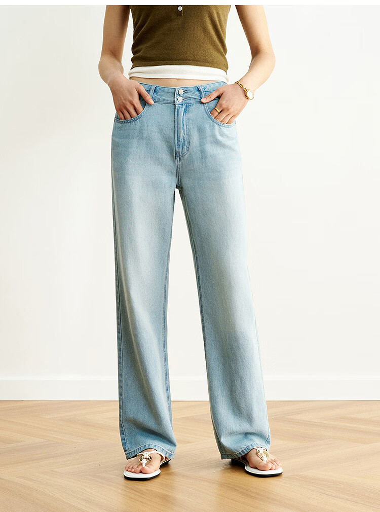 Semir Senrou | Women's Jeans, Summer Cool Vintage Wide-Leg Pants, Trendy Long Trousers for Girls, INS Style, 103325124001A 22
