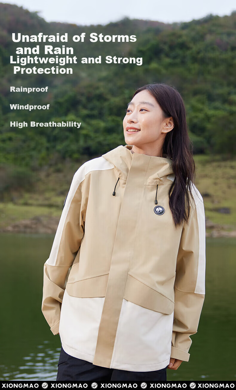 CAMEL Panda Single-Layer Windbreaker, Spring And Summer Unisex Outdoor Triple-Protection Mountaineering Jacket 1