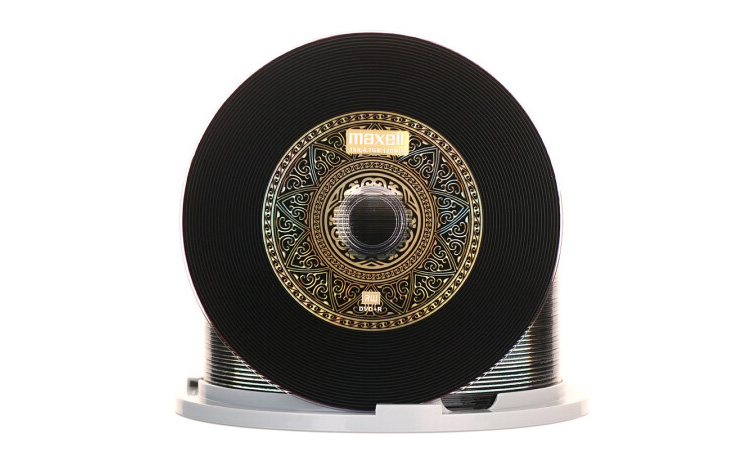 Maxell DVD+R Discs, Recordable Discs, Blank Discs, 16x Speed, 4.7GB Capacity, Office Series, Yellow And Black Striped, 50 Pieces in A Barrel 6
