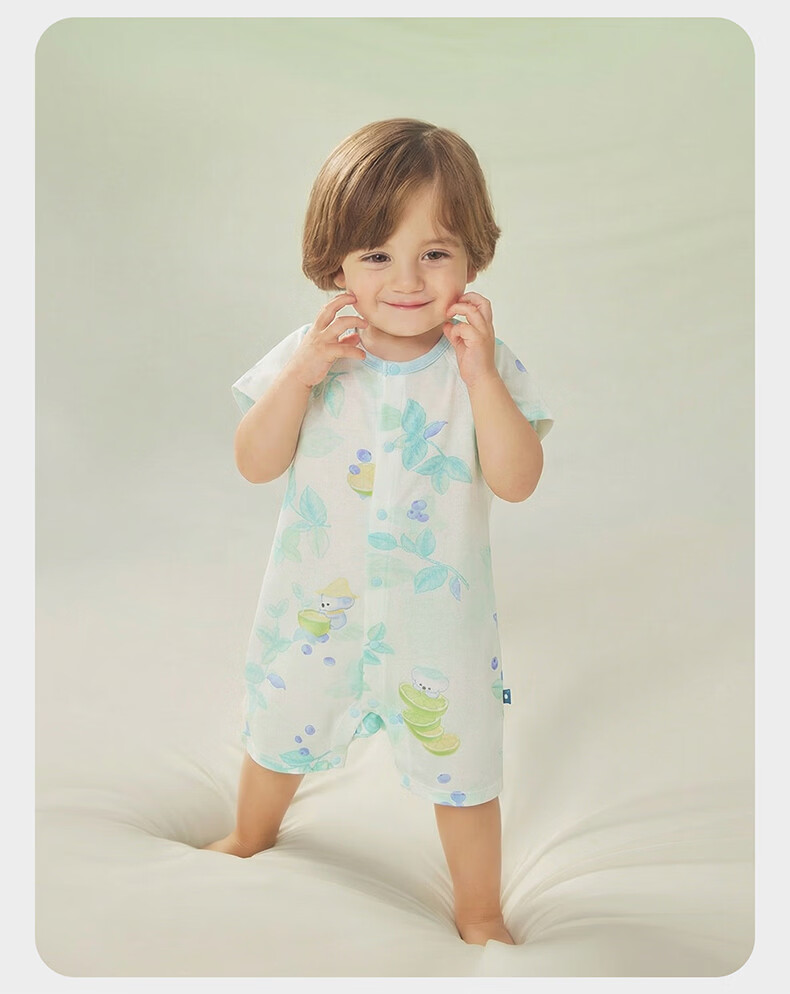 Babycare Natural Cool Short Sleeve Romper Baby Bodysuit Breathable Jumpsuit Mint Ice Lemon Size 66 25