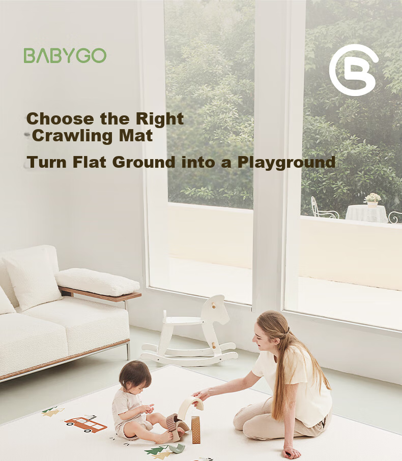 BG-BABYGO Baby Thickened Crawling Mat Infant Children's Home Living Room Floor Mat XPE Play Crawling Mat 180*150*2cm 3