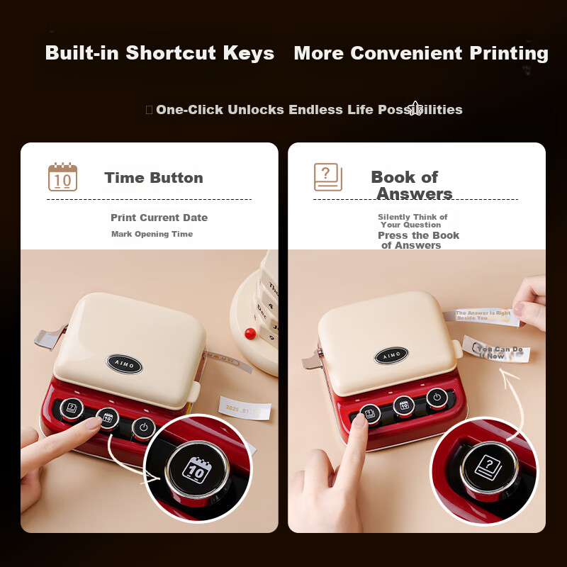 Aimo P15 Monet Garden Gift Box Women's Day Gift Heat Transfer Label Printer Home Carbon Ribbon Adhesive Name Sticker New Wedding Gift